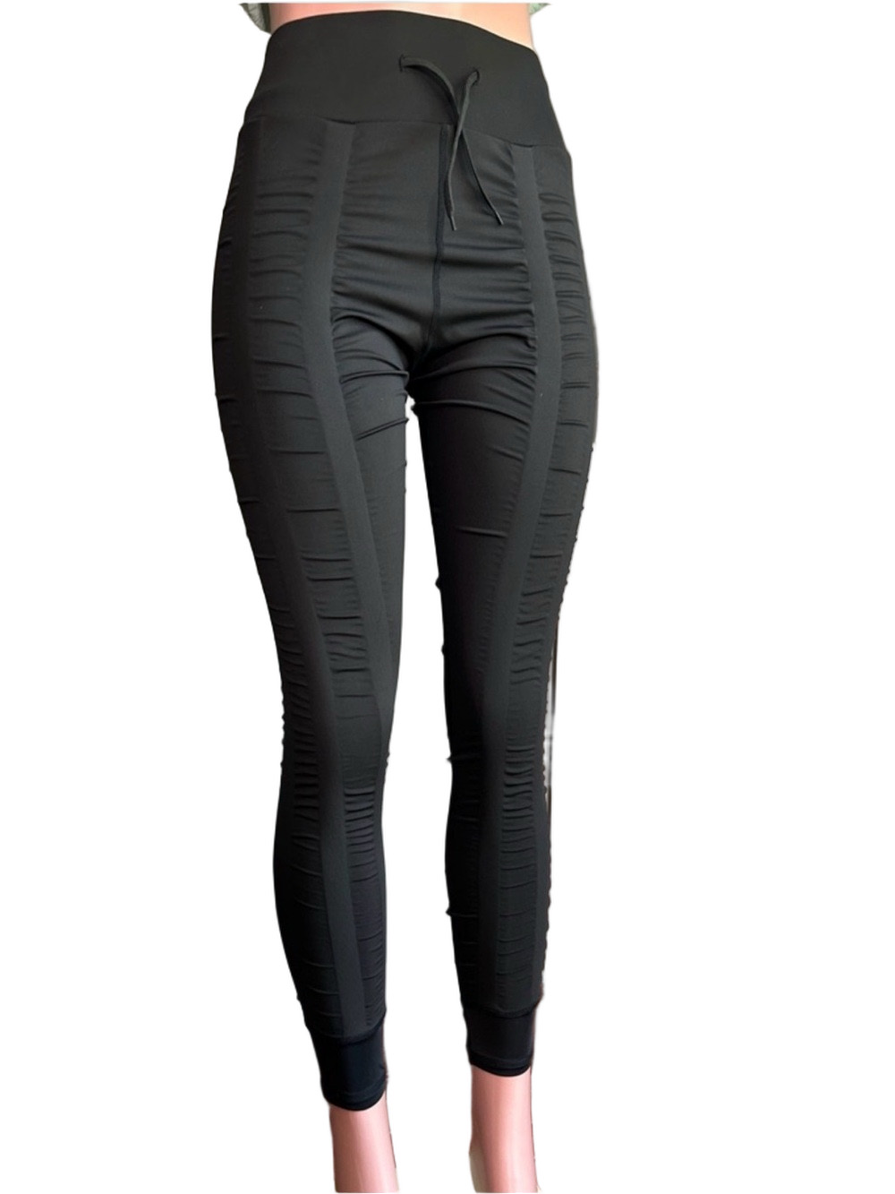 🎼SKINNIFY Black High-Waist sculpting Ruched Active Leggings size XL GUC
